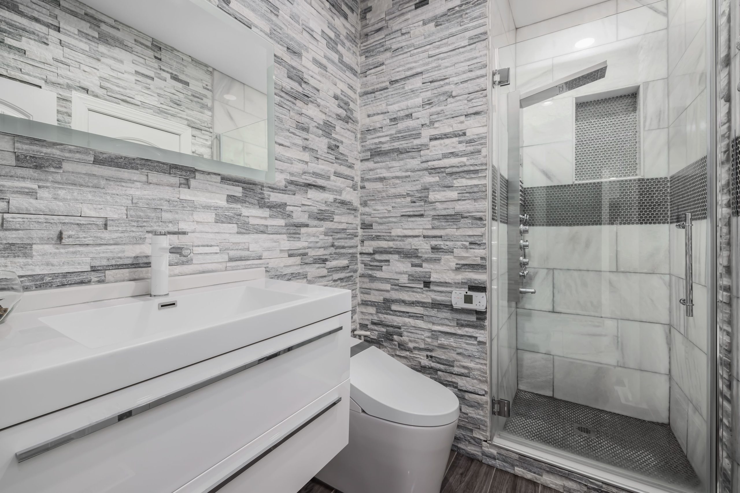 Gut bathroom renovation Daytona Beach Florida complete remodel